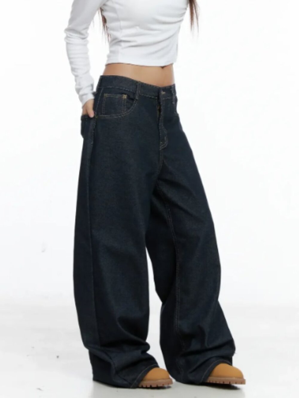 Giada Raw Indigo Wide-Leg Jeans CS505